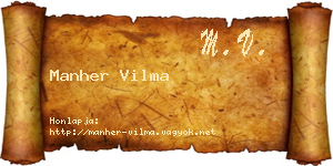 Manher Vilma névjegykártya